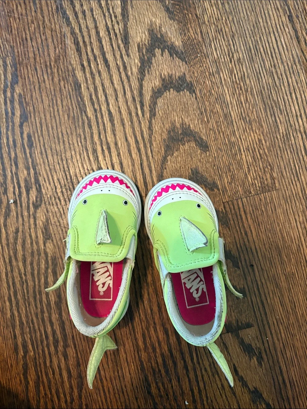 Vans Lime Green & Pink Shark Slip-On Baby Shoes